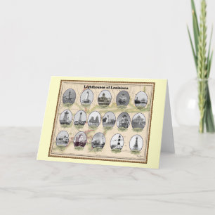 Lighthoues of Louisiana Greeting Card Kaart