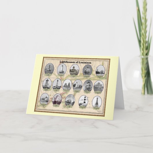 Lighthoues of Louisiana Greeting Card Kaart (Voorkant)