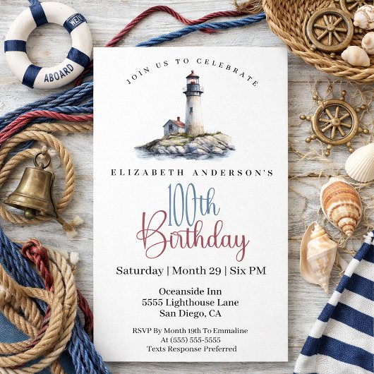 Lighthouse 100th Birthday Kaart