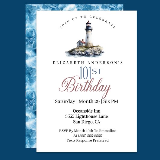 Lighthouse 101st Birthday Kaart
