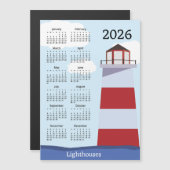 Lighthouse 2026 Calendar Magnetic Card (Voorkant / Achterkant)