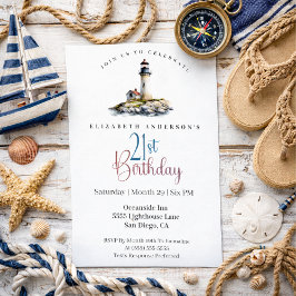 Lighthouse 21st Birthday Kaart