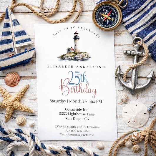 Lighthouse 25th Birthday Kaart