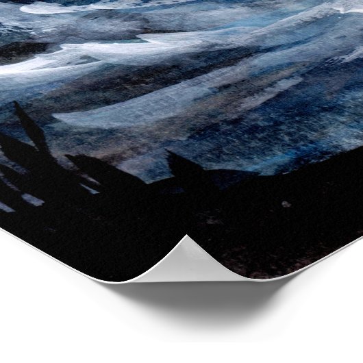 Lighthouse and Storm Watercolor Poster (Hoek)