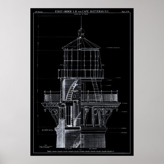 LIGHTHOUSE at CAPE HATTERAS 1869 Poster (Voorkant)