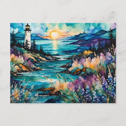 Lighthouse Bay Mountain Wildflower Garden Briefkaart (Voorkant)