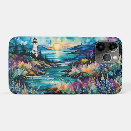 Lighthouse Bay Mountain Wildflower Garden Case-Mate iPhone Case (Achterkant (horizontaal))