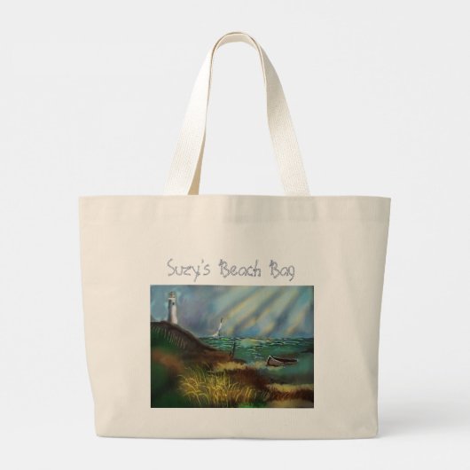Lighthouse Beach Bag Grote Tote Bag (Achterkant)