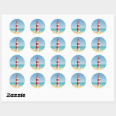 Lighthouse Beach Bruiloft Ocean Beach Vrijgezellen Ronde Sticker (Vel)