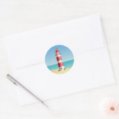 Lighthouse Beach Bruiloft Ocean Beach Vrijgezellen Ronde Sticker (Envelop)