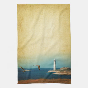 Lighthouse Beach Scene Keuken Schotel Handdoek