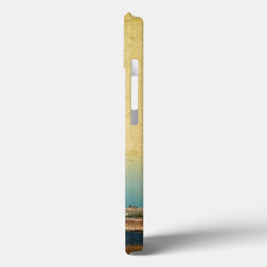 Lighthouse Beach Scene Monogram IPAD Case (Achterkant / Links)
