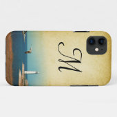Lighthouse Beach Scene Monogram IPHONE 5 Hoesje (Achterkant (horizontaal))