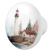 Lighthouse Beach Seaside kustlandschap Keramische Knop (Rechts)