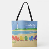 Lighthouse Beach Stoelen gepersonaliseerd Tote Bag (Voorkant)
