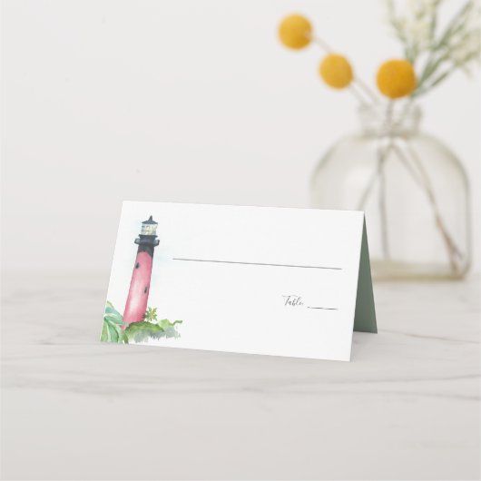 Lighthouse Beach Trouwtafel Plaats Kaarten Plaatskaartje (Voorkant)