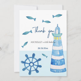 Lighthouse Beach Waterverf Handbeschilderd Bedankkaart