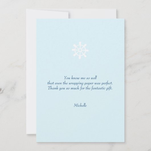 Lighthouse Beach Waterverf Handbeschilderd Bedankkaart (Achterkant)