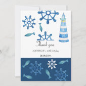 Lighthouse Beach Waterverf Handbeschilderd Bedankkaart (Voorkant)