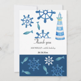 Lighthouse Beach Waterverf Handbeschilderd Bedankkaart