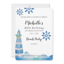 Lighthouse Beach Waterverf Handbeschilderd