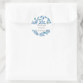 Lighthouse Beach Waterverf Handbeschilderd Ronde Sticker (Tas)