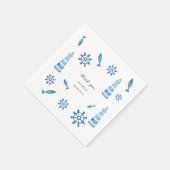 Lighthouse Beach Waterverf Handbeschilderd Servet (Hoek)