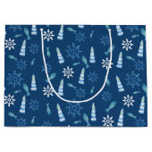 Lighthouse Beach Waterverf Handgeschilderd Outdoor Groot Cadeauzakje (Voorkant)