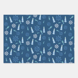 Lighthouse Beach Waterverf Handgeschilderd Outdoor Inpakpapier Vel