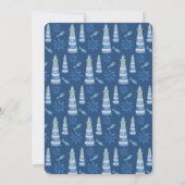 Lighthouse Beach Waterverf Handgeschilderde uitnod Kaart (Achterkant)