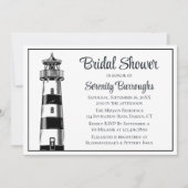 Lighthouse Beach Zwart Nautisch Vrijgezellenfeest Kaart (Voorkant)