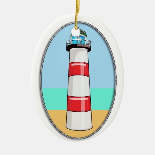 Lighthouse Beacon Keramisch Ornament (Voorkant)