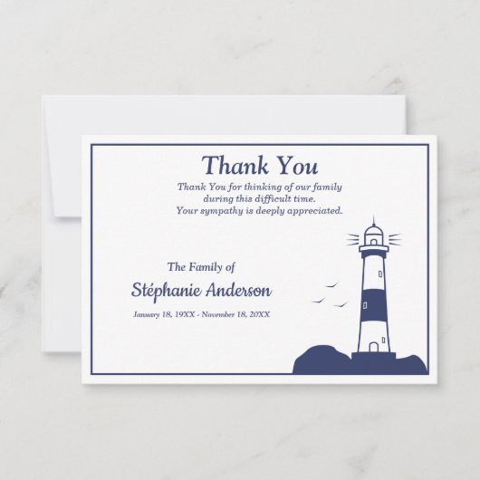 Lighthouse begrafenis dank u nota Kaart (Voorkant)