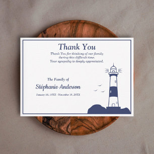 Lighthouse begrafenis dank u nota Kaart