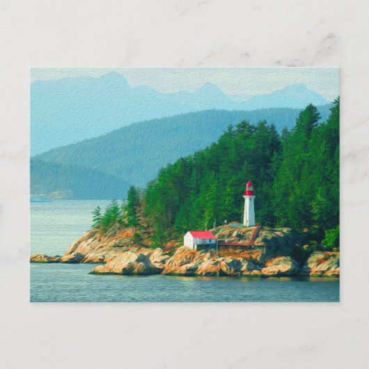 Lighthouse Berg Schilderij Vancouver BC Briefkaart (Voorkant)