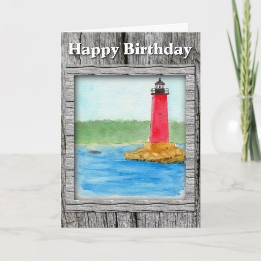 Lighthouse Birthday Kaart (Voorkant)