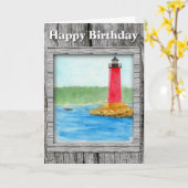 Lighthouse Birthday Kaart (Gele Bloem)