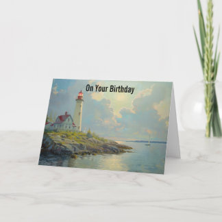 Lighthouse Birthday Wenskaart Kaart