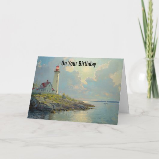 Lighthouse Birthday Wenskaart Kaart (Voorkant)