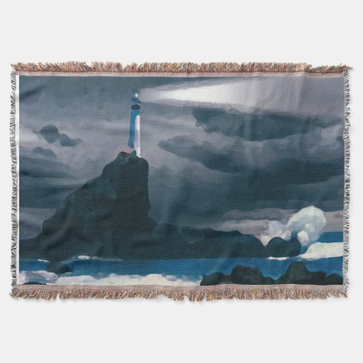 Lighthouse blue blanket deken (Voorkant)