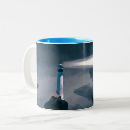 Lighthouse blue mug tweekleurige koffiemok