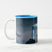 Lighthouse blue mug tweekleurige koffiemok (Links)