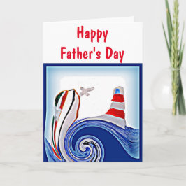 Lighthouse Boot Nautilus Schilderij Vaderdag Kaart