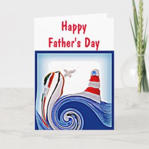 Lighthouse Boot Nautilus Schilderij Vaderdag Kaart
