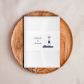 Lighthouse bruiloft uitnodiging buik band uitnodigingen wikkel