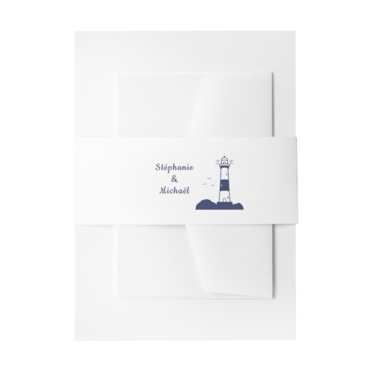 Lighthouse bruiloft uitnodiging buik band uitnodigingen wikkel (Voorkant Voorbeeld)