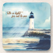 Lighthouse Christian Scripture Mattew Be a Light Bier Onderzetter (Voorkant)
