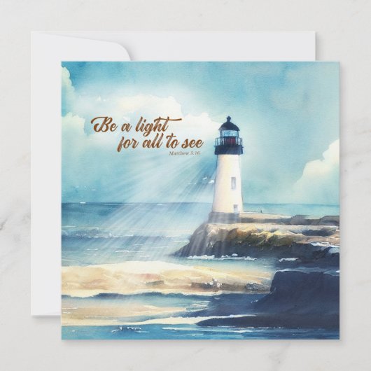 Lighthouse Christian Scripture Mattew Be a Light Notitiekaartje (Voorkant)
