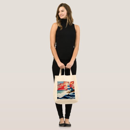 Lighthouse Collectie Tote Bag (Voorkant (model))