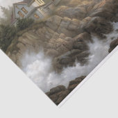 Lighthouse Cottage on Cliff Decoupage Tissuepapier (Detail)